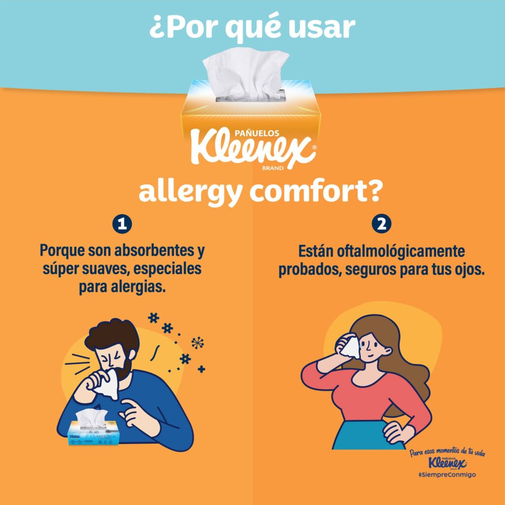 Pañuelos Húmedos Kleenex Allergy comodidad a síntomas de alergia